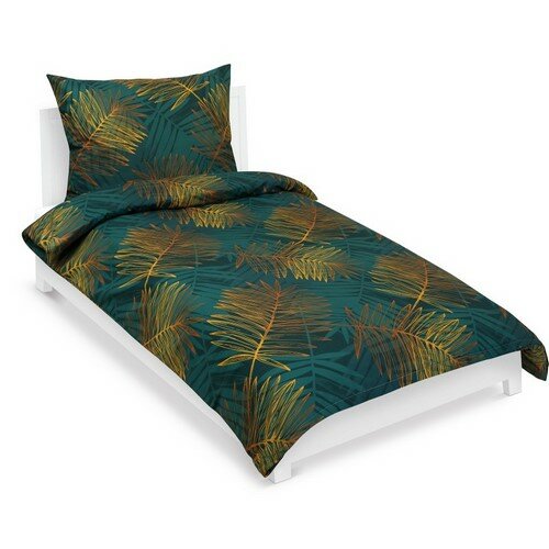 Lenjerie de pat din bumbac Bellatex Ferigi verde,140 x 200 cm, 70 x 90 cm