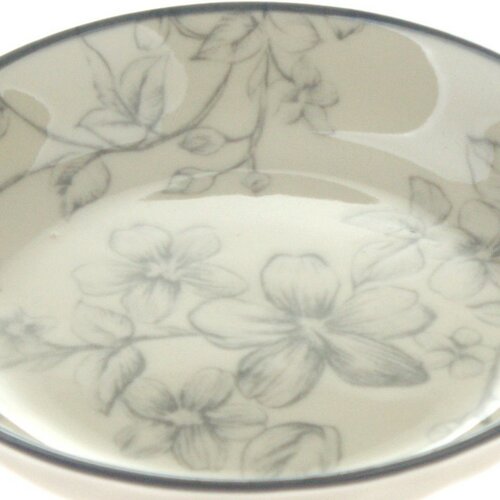 Set de 6 farfurii de desert Flori delicate 10 cm, gri