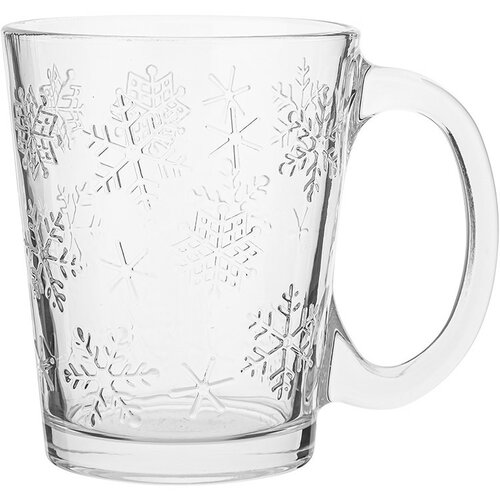 Altom Sada 6 skleněných hrnků Snowflakes 300 ml