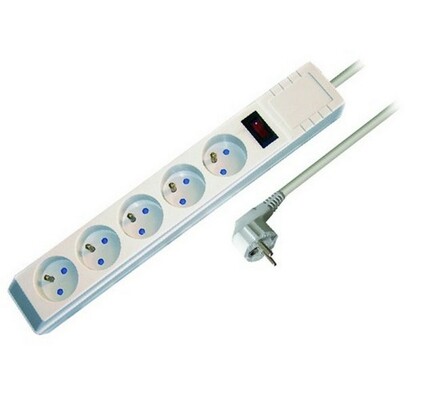 Solight ogranicznik przepięć, 5 gniazdek, 2 m biały,