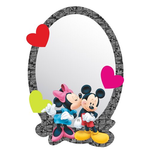 Lustro samoprzylepne dla dzieci Mickey i Minnie, 15 x 21,5 cm