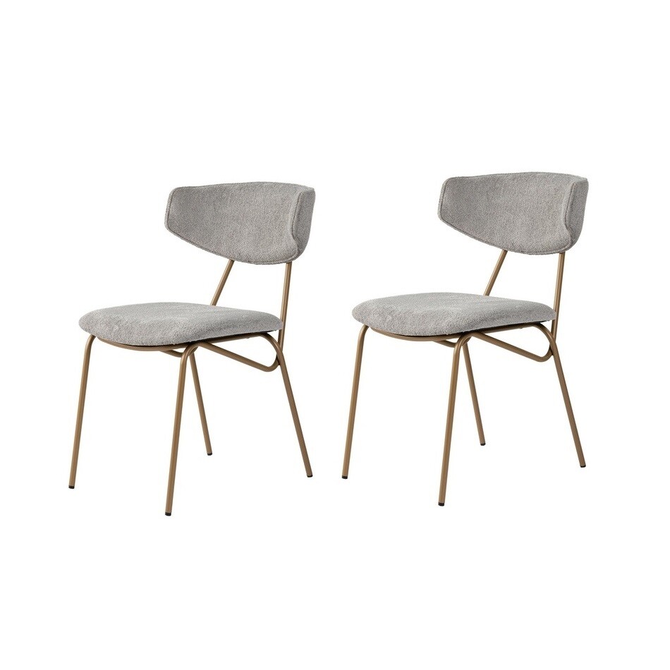 Sada jídelních židlí Nancy Grey and Gold, 2 ks