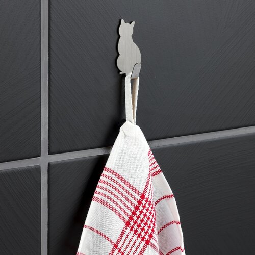 Wenko Set of 4 stainless steel self-adhesive hooksCat