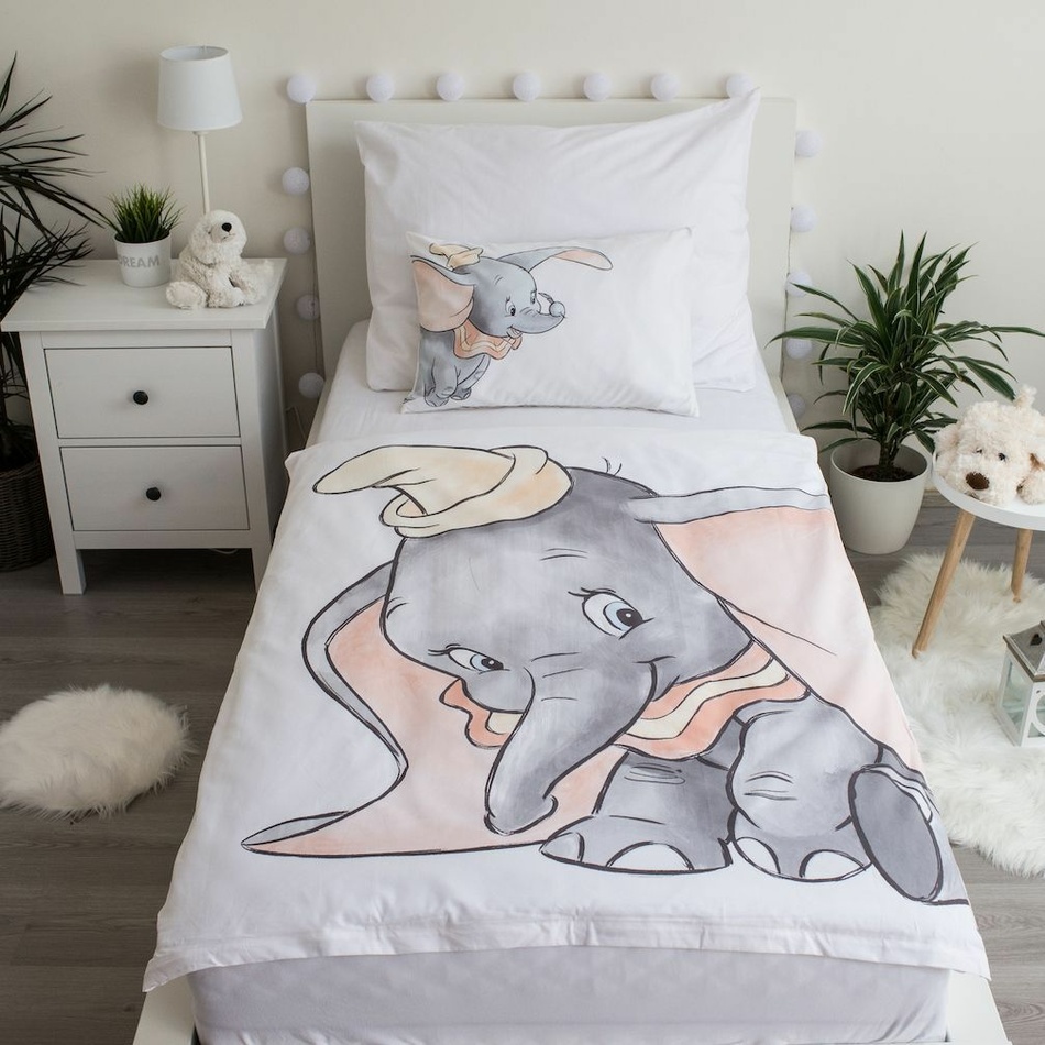 Dumbo gyerek pamut ágyneműhuzat szürke, 100 x 135 cm, 40 x 60 cm termék 2. képe