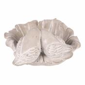 Beton-Vogeltränke Blatt, Grau, 21 x 17 x 9 cm