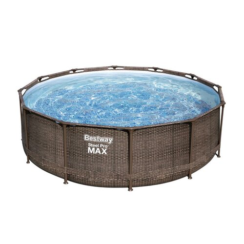 Bestway Nadzemní bazén Steel Pro MAX Ratan s filtrací a schůdky, pr. 366 cm, v. 100 cm