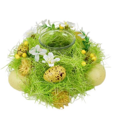 Pomladni svečnik z metuljem in jajčki, 17 x  8 cm