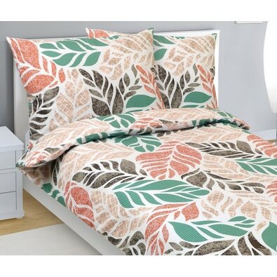 Bellatex Bombažno posteljnino Variacija jesenskazelena, 140 x 200 cm, 70 x 90 cm