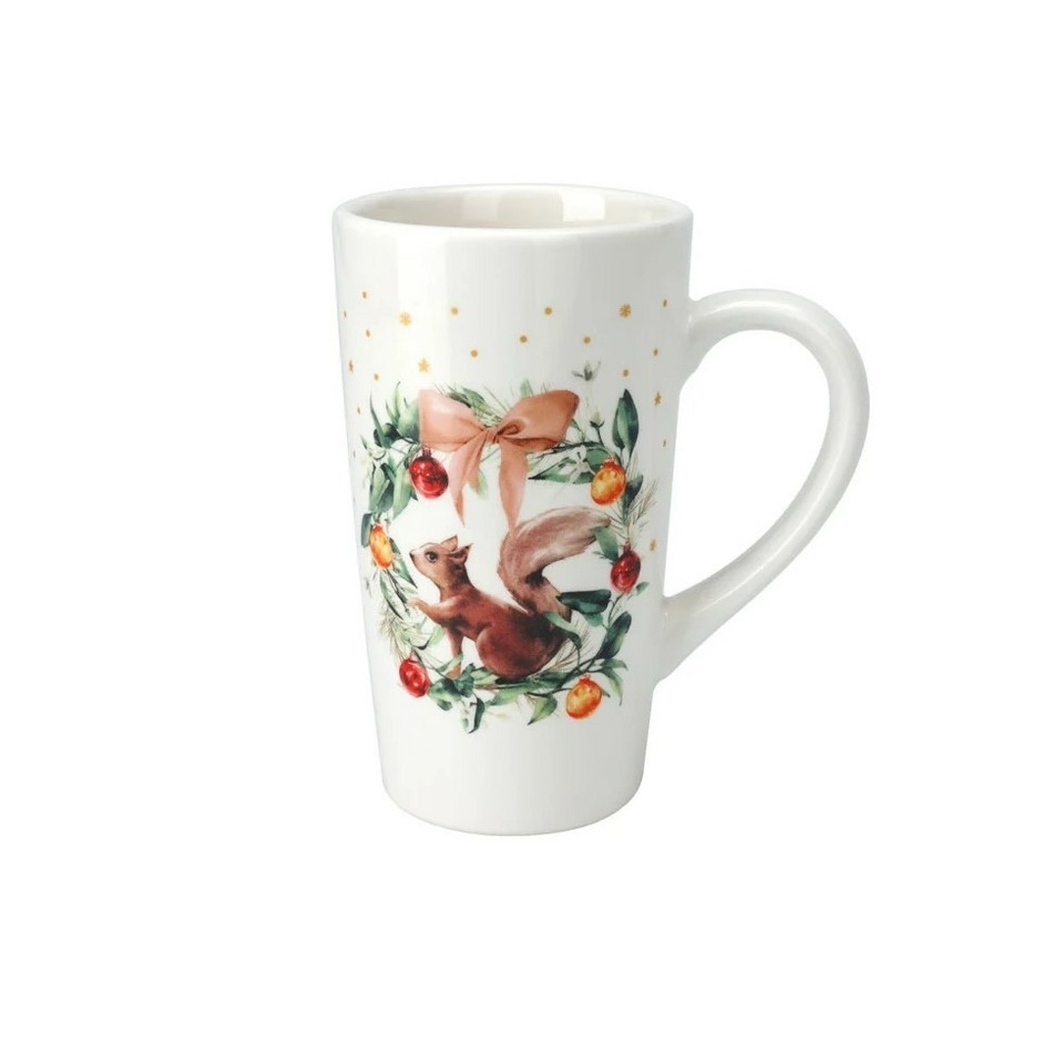 Cană de Crăciun din porțelan Coroana veveriței, 550 ml ,