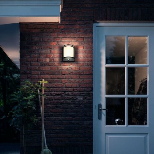 Lampă de perete Philips Samondra UltraEfficient exterior cu senzor LED 3,8W 2700K, antracit