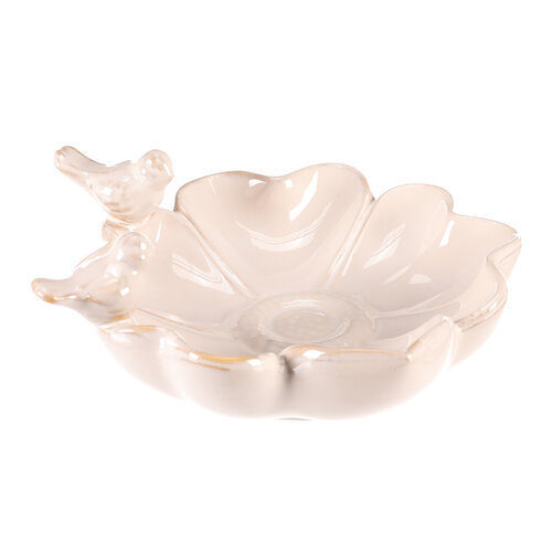 Vogeltränke Blume, Weiß, 25 x 26 x 11 cm