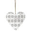 Závěsná kovová dekorace Cloverleaf heart, 10,5 cm