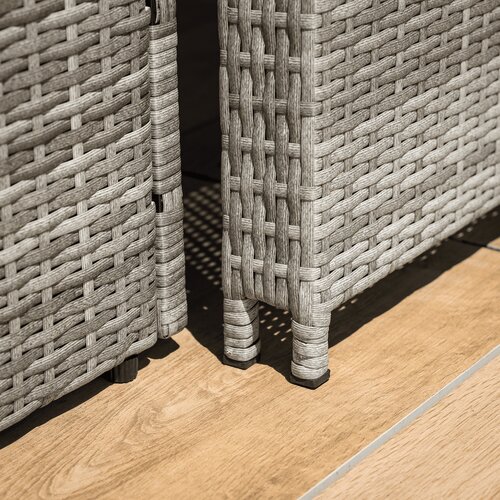 Sofa ogrodowa rattanowa MALORY, szary/naturalny