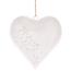 Kovové závesné srdce 20 x 20 x 4 cm, antik biela