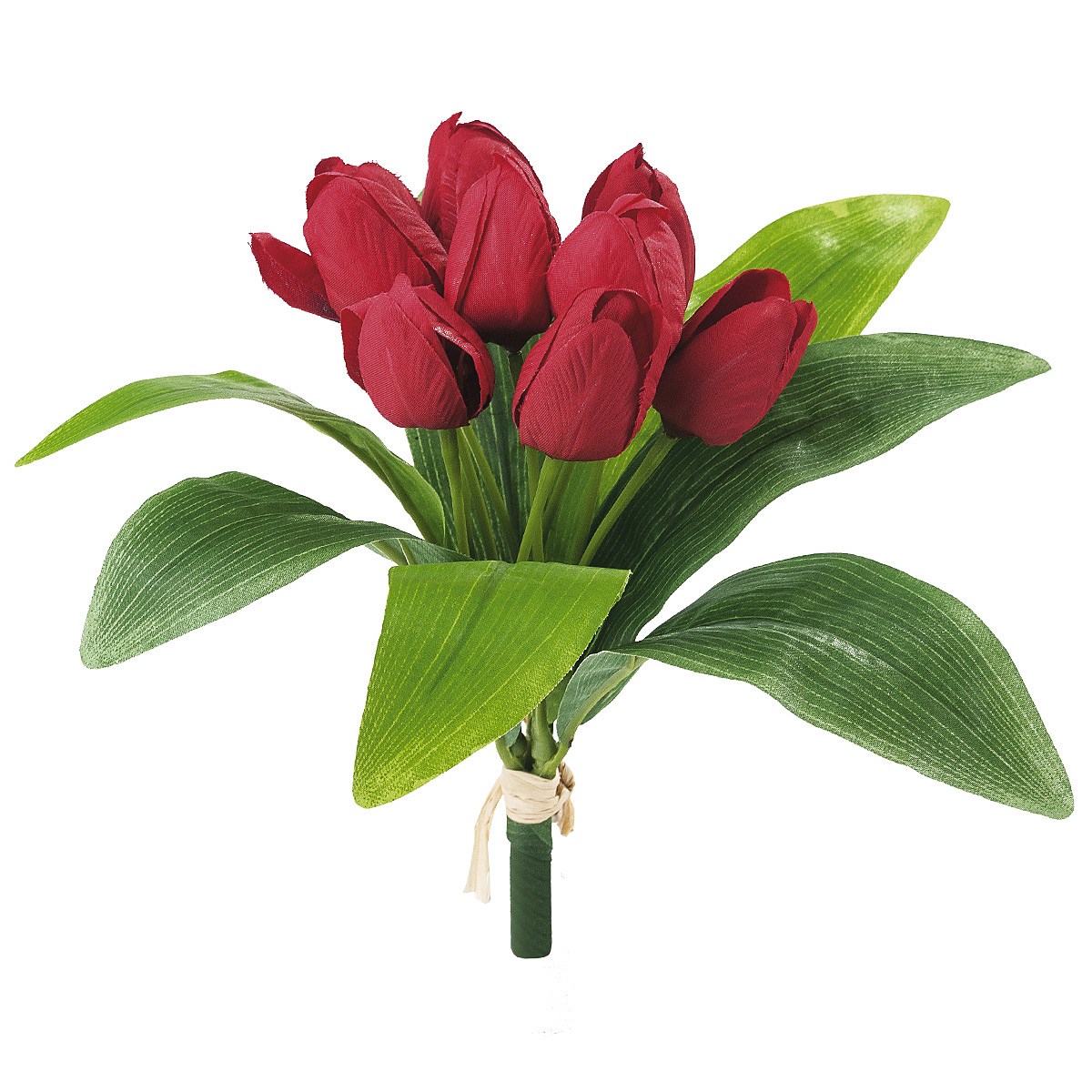 Umělá květina svazek tulipánů, červená