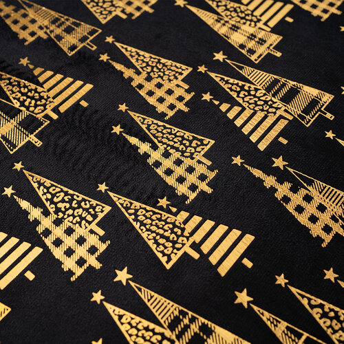 Різдвяна декоративна тканина Оксамит, чорний, 28 x 150 см