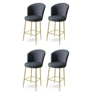 Barstuhl-Set Fora Anthracite and Gold, 4 Stück