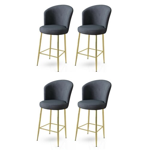 Fora Anthracite and Gold bárszék szett, 4 db