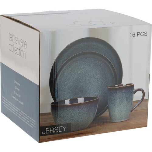 Set de masă din 16 piese Jersey, gresie ceramică