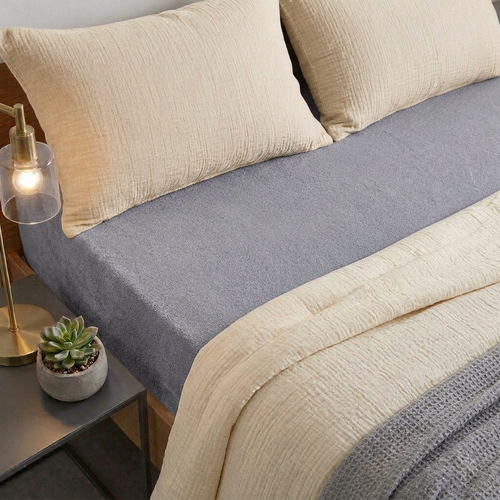 4Home Frottee-Bettlaken Ideal Grau, 60 x 120 cm