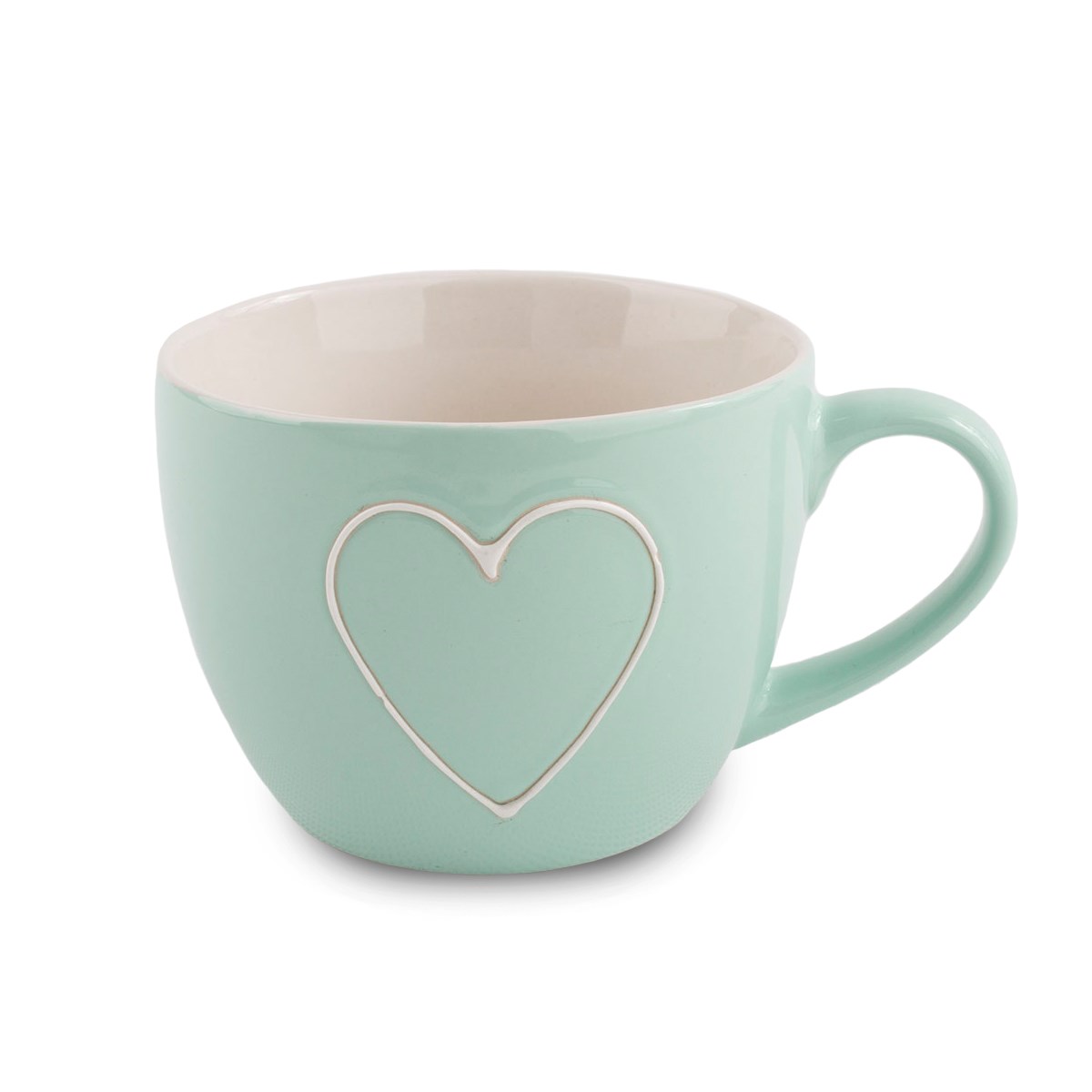 Keramický hrnček Heart 440 ml, sv. zelená