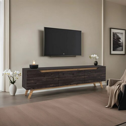 Măsuță TV Dita Black and Walnut