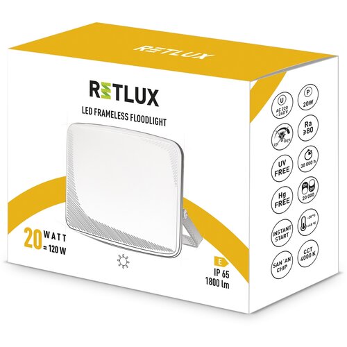 Retlux RSL 250 Reflektor LED, 133 x 104 x 47 mm, 20 W, 1800 lm