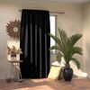 AmeliaHome Vorhang Blackout Oxford Pleat Schwarz, 140 x 245 cm