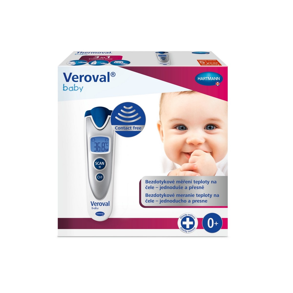 Hartmann Veroval bezdotykový teploměr Baby, stříbrná - thumb (2)