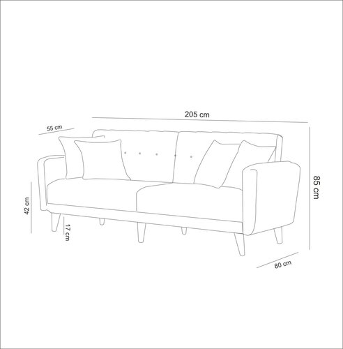 Sofa rozkładana Aria kremowa