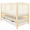 Pătuț pentru copii New Baby Lilly cu lateraldetașabil și sertar, natural
