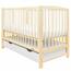 Pătuț pentru copii New Baby Lilly cu lateraldetașabil și sertar, natural