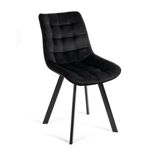 Scaune de sufragerie VELVET negre, 4 buc.