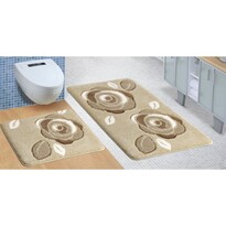 Ultra Rózsás fürdőszobai szőnyegkészlet, barna, 60 x 100 cm, 60 x 50 cm