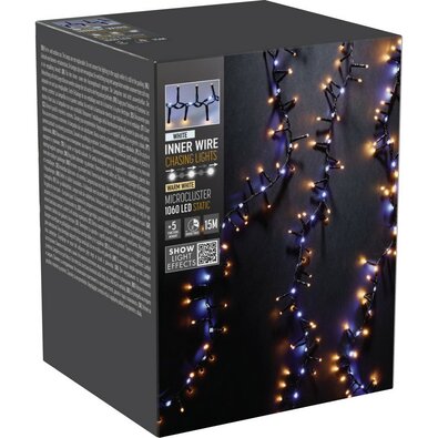Instalație luminoasă exterior Waterfall, 15 m,1060LED alb cald și alb rece, temporizator, IP44