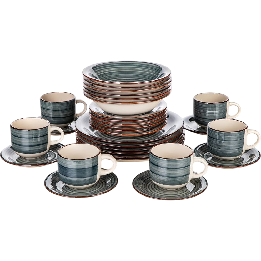 Banquet 30-częściowy zestaw jadalny Spiral Blue