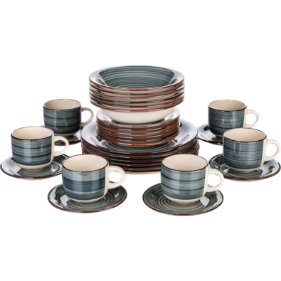 Banquet 30-częściowy zestaw jadalny Spiral Blue