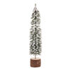 Weihnachtsdekoration: Weihnachtsbaum auf einem Holzscheit, mit Schnee bedeckt, 40 cm