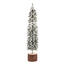 Weihnachtsdekoration: Weihnachtsbaum auf einem Holzscheit, mit Schnee bedeckt, 40 cm
