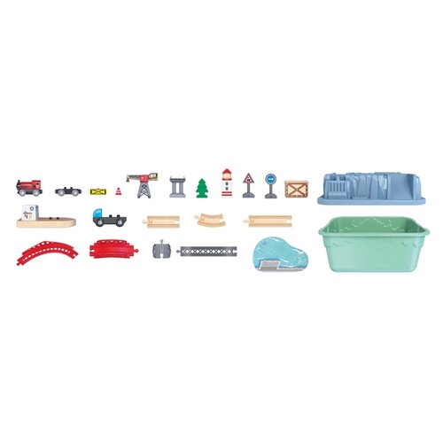 Hape Vláčikodráha set v boxe - Prístavisko