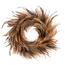 Coroniță din pene de cocoș, maro închis, diametru 20 cm