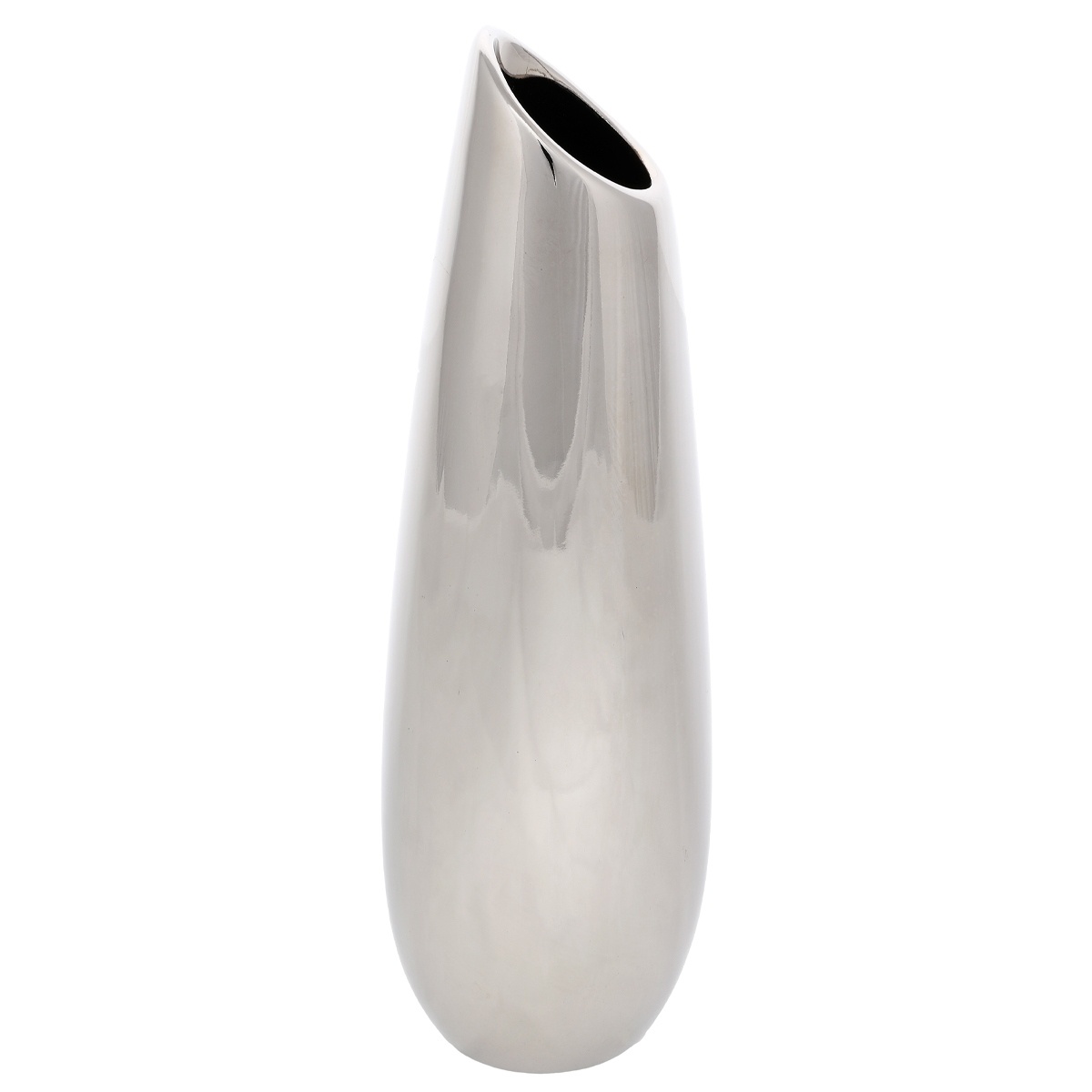 Fotografie Keramická váza Drop, 7 x 26 x 7 cm, stříbrná