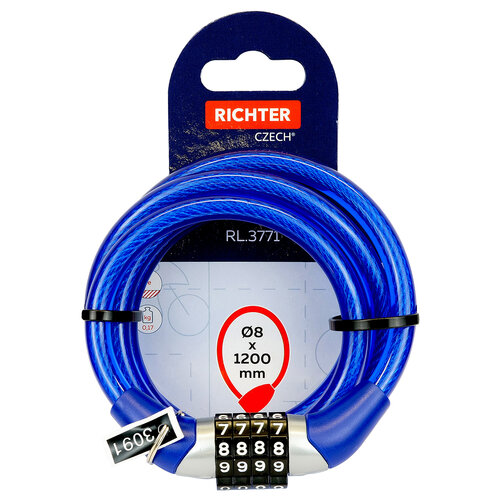 Jekleni kodirni ključavnica RL.3771.8x1200.MODmodra, 120 cm