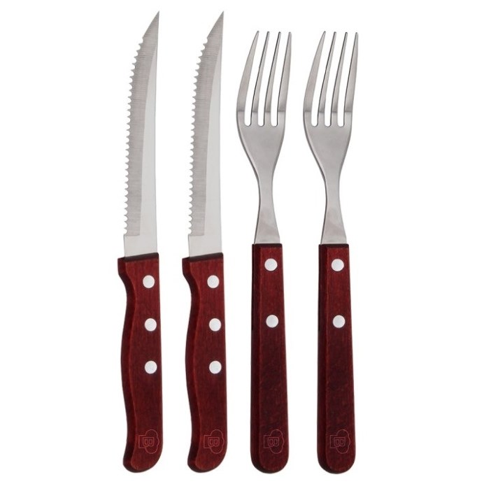 Blaumann Príbor steakový nerez a drevo, 4 ks