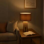 Rabalux 74219 dekorativní keramická stolní lampa Yelda, hnědá