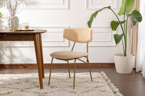 Set de scaune de sufragerie Nancy Beige and Gold,2 buc.