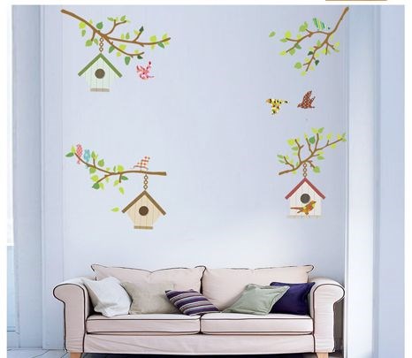 Samolepiaca dekorácia Vtáčie búdky