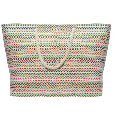 Plážová taška Stripes růžová, 60 x 40 cm