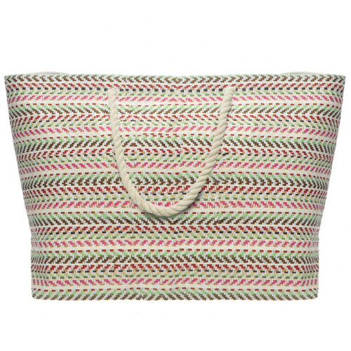 Plážová taška Stripes ružová, 60 x 40 cm