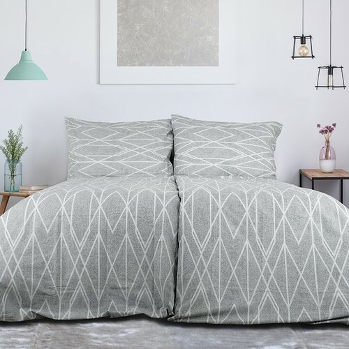 B.E.S. Petrovice Baumwollbettwäsche Exkluziv Grau stripes, 140 x 200 cm, 70 x 90 cm